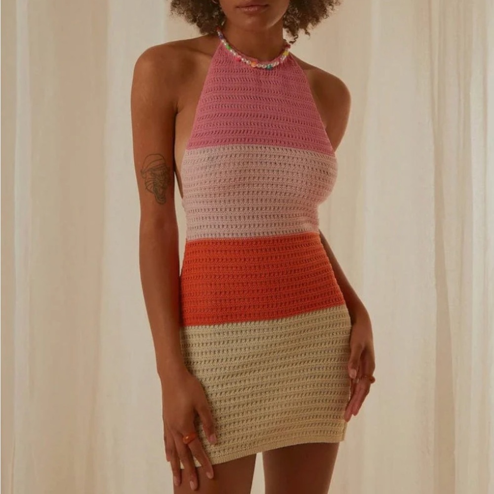 Peppermayo crochet halter dress